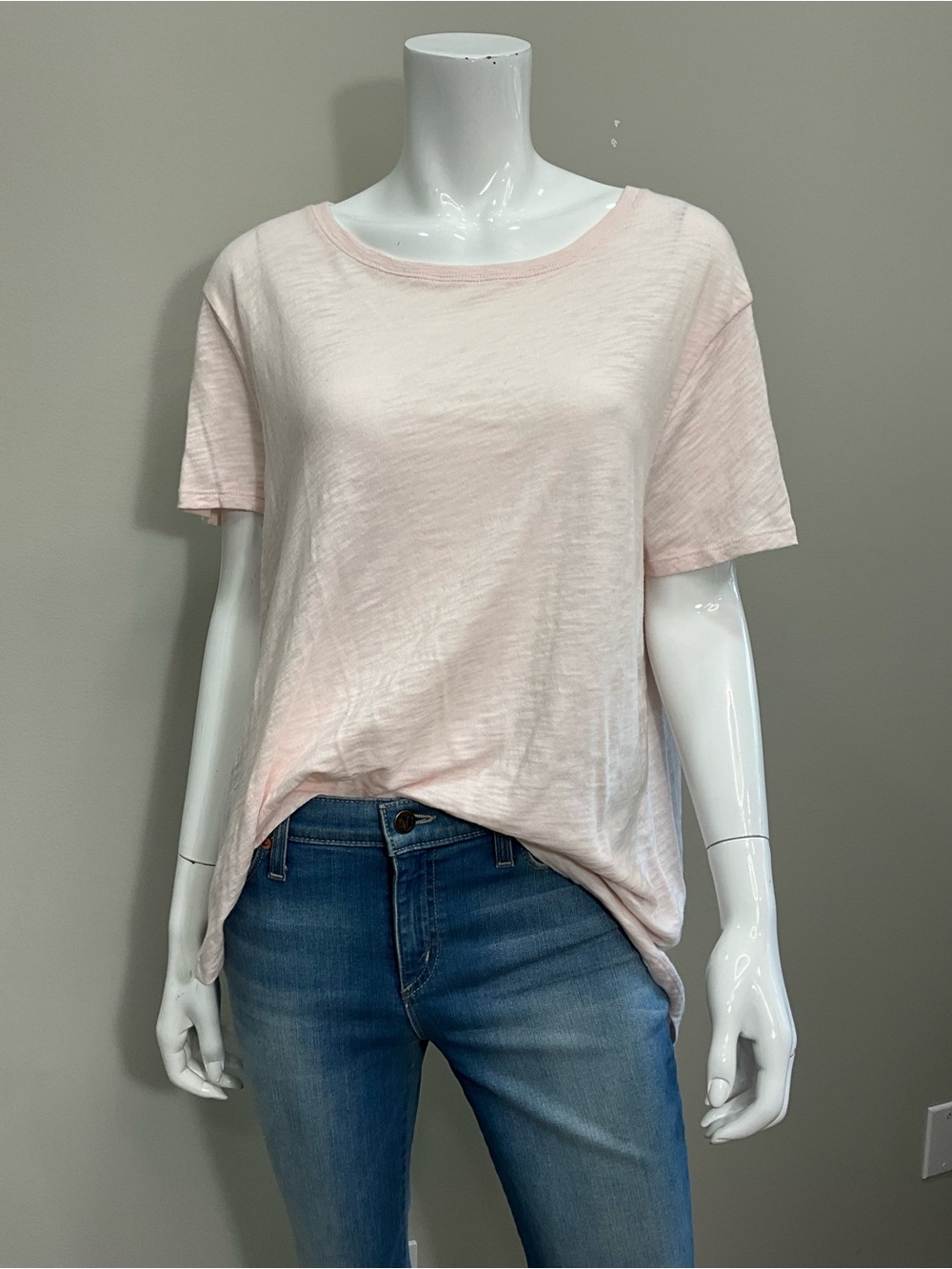 ATM Anthony Thomas Schoolboy Melillo Pale Pink Slub Crewneck Tee M